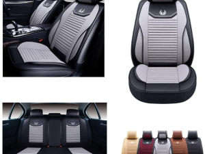 OASIS AUTO Car Seat Covers Accessories Full Set Premium Nappa Leather Cushion